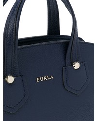 Темно-синяя кожаная большая сумка от Furla