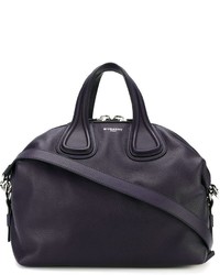 Темно-синяя кожаная большая сумка от Givenchy