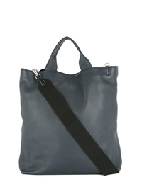 Мужская темно-синяя кожаная большая сумка от Jil Sander