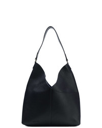 Темно-синяя кожаная большая сумка от Jil Sander Navy