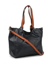 Темно-синяя кожаная большая сумка от Johnny