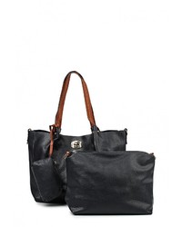 Темно-синяя кожаная большая сумка от Johnny