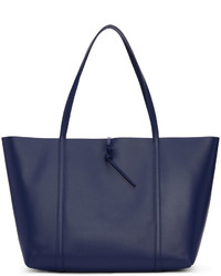 Темно-синяя кожаная большая сумка от Kara