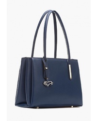 Темно-синяя кожаная большая сумка от Labbra