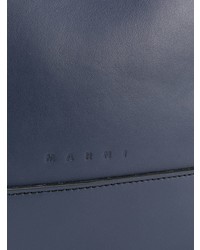 Мужская темно-синяя кожаная большая сумка от Marni