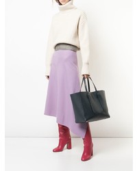 Темно-синяя кожаная большая сумка от Valextra