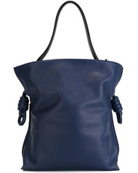Темно-синяя кожаная большая сумка от Loewe