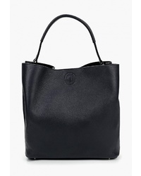 Темно-синяя кожаная большая сумка от Madeleine