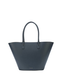 Темно-синяя кожаная большая сумка от Mansur Gavriel