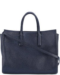 Темно-синяя кожаная большая сумка от Max Mara