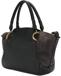 Темно-синяя кожаная большая сумка от Chloé