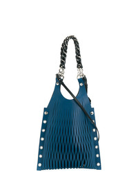 Темно-синяя кожаная большая сумка от Sonia Rykiel
