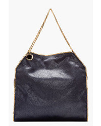 Темно-синяя кожаная большая сумка от Stella McCartney