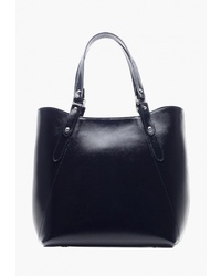 Темно-синяя кожаная большая сумка от Suffle