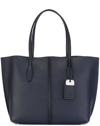 Темно-синяя кожаная большая сумка от Tod's