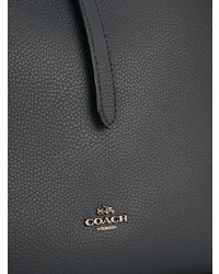Темно-синяя кожаная большая сумка от Coach