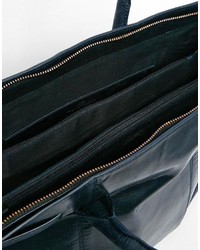 Темно-синяя кожаная большая сумка от Urban Code
