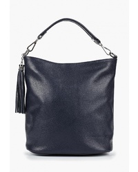 Темно-синяя кожаная большая сумка от Wojas