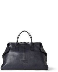 Мужская темно-синяя кожаная дорожная сумка от Alexander McQueen