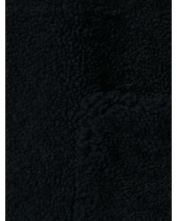Женская темно-синяя кожаная короткая дубленка от Maison Margiela