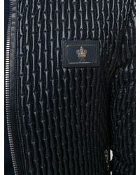 Мужская темно-синяя кожаная куртка от Dolce & Gabbana