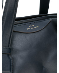 Женская темно-синяя кожаная спортивная сумка от Anya Hindmarch