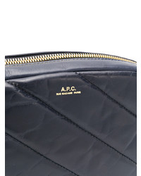 Темно-синяя кожаная стеганая сумка через плечо от A.P.C.