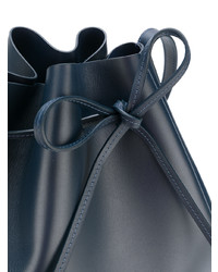 Темно-синяя кожаная сумка-мешок от Mansur Gavriel