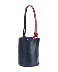 Темно-синяя кожаная сумка-мешок от Marni