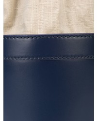 Темно-синяя кожаная сумка-мешок от Staud