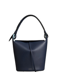 Темно-синяя кожаная сумка-мешок от Burberry