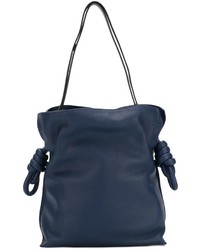 Темно-синяя кожаная сумка-мешок от Loewe