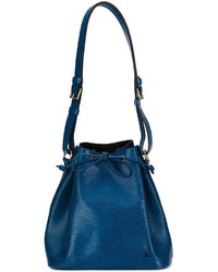 Темно-синяя кожаная сумка-мешок от Louis Vuitton
