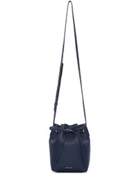 Темно-синяя кожаная сумка-мешок от Mansur Gavriel