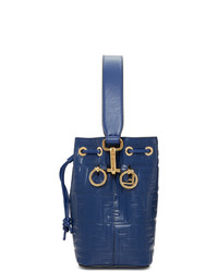Темно-синяя кожаная сумка-мешок от Fendi