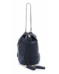 Темно-синяя кожаная сумка-мешок от See by Chloe