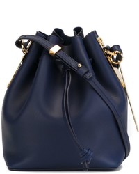 Темно-синяя кожаная сумка-мешок от Sophie Hulme