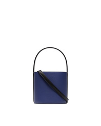 Темно-синяя кожаная сумка-мешок от Staud