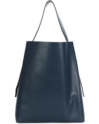 Темно-синяя кожаная сумка-мешок от Valextra