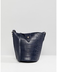 Темно-синяя кожаная сумка-мешок от Vero Moda