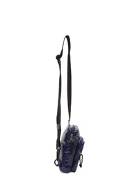 Мужская темно-синяя кожаная сумка на шею от Balenciaga
