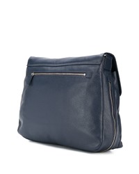Темно-синяя кожаная сумка почтальона от Orciani