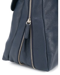 Темно-синяя кожаная сумка почтальона от Orciani
