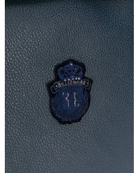Темно-синяя кожаная сумка почтальона от Billionaire