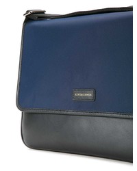 Темно-синяя кожаная сумка почтальона от Kent & Curwen