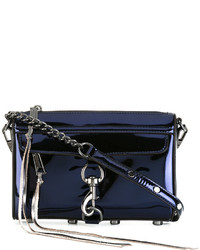 Женская темно-синяя кожаная сумка с вышивкой от Rebecca Minkoff