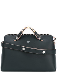 Женская темно-синяя кожаная сумка с украшением от Fendi