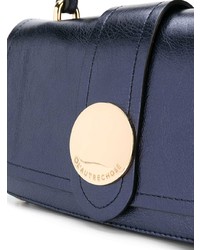 Темно-синяя кожаная сумка-саквояж от L'Autre Chose