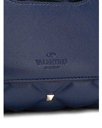 Темно-синяя кожаная сумка-саквояж от Valentino