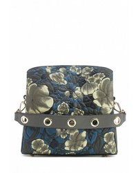 Темно-синяя кожаная сумка через плечо с цветочным принтом от Artio Nardini